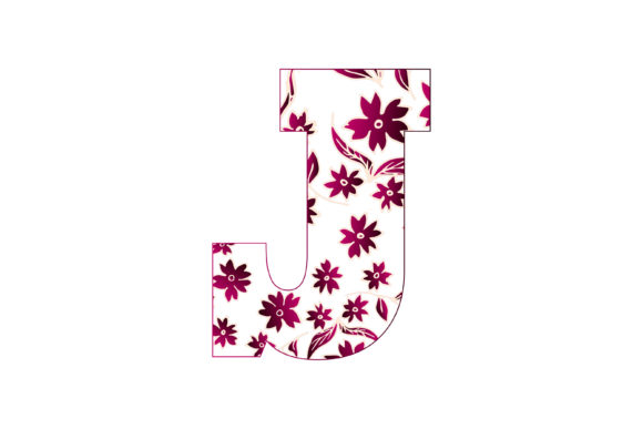 Colorful Floral Alphabet J: Design With Blooming Letter Art