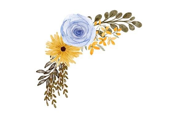 Creating Elegant Design with Rose Floral Arrangement Curve Watercolor