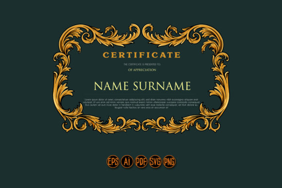Floral Vintage Certificate Design Frames