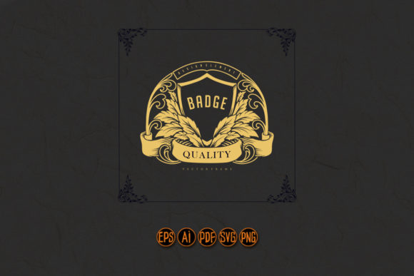 The Classic Badge Floral Shield with Ribbon: A Timeless Vector Asset for Creative Projects