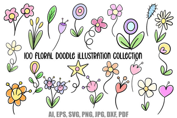 The Creative Potential of Floral Doodle Illustrations Wildflowers